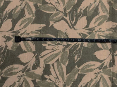Viscose Linen 20% 80% Spun digital print available in 2 designs cream with red green and grey floral and green and beige floral print [17603/04]