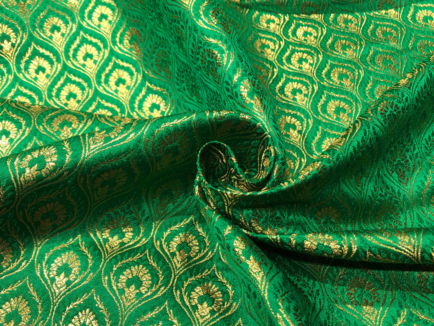 Silk Brocade fabric WITH metallic gold  jacquard available in 3 colors purple, green and candy pink BRO1025