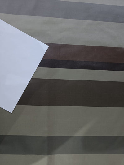 100% SILK TAFFETA FABRIC Shades of Green x Grey Stripes 54&quot; wide TAFS31[3]