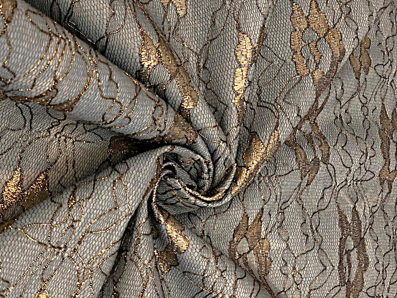 DENIM light blue with gold lace [18617]