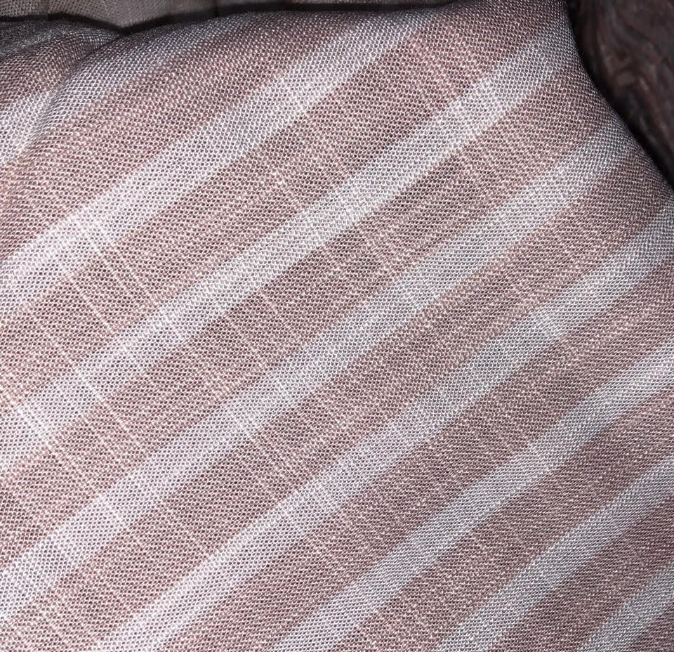 Cotton Viscose  Linen  biscuit and ivory stripe  Fabric 58" wide [17290]