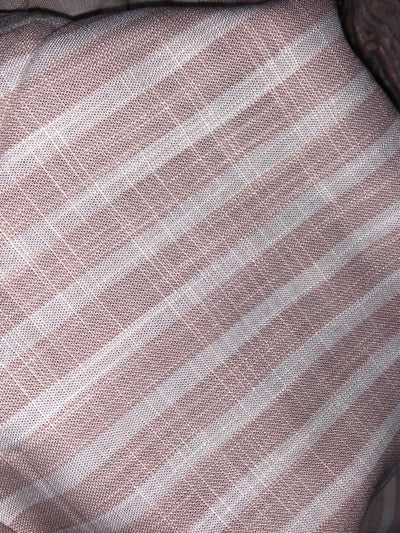 Cotton Viscose  Linen  biscuit and ivory stripe  Fabric 58" wide [17290]