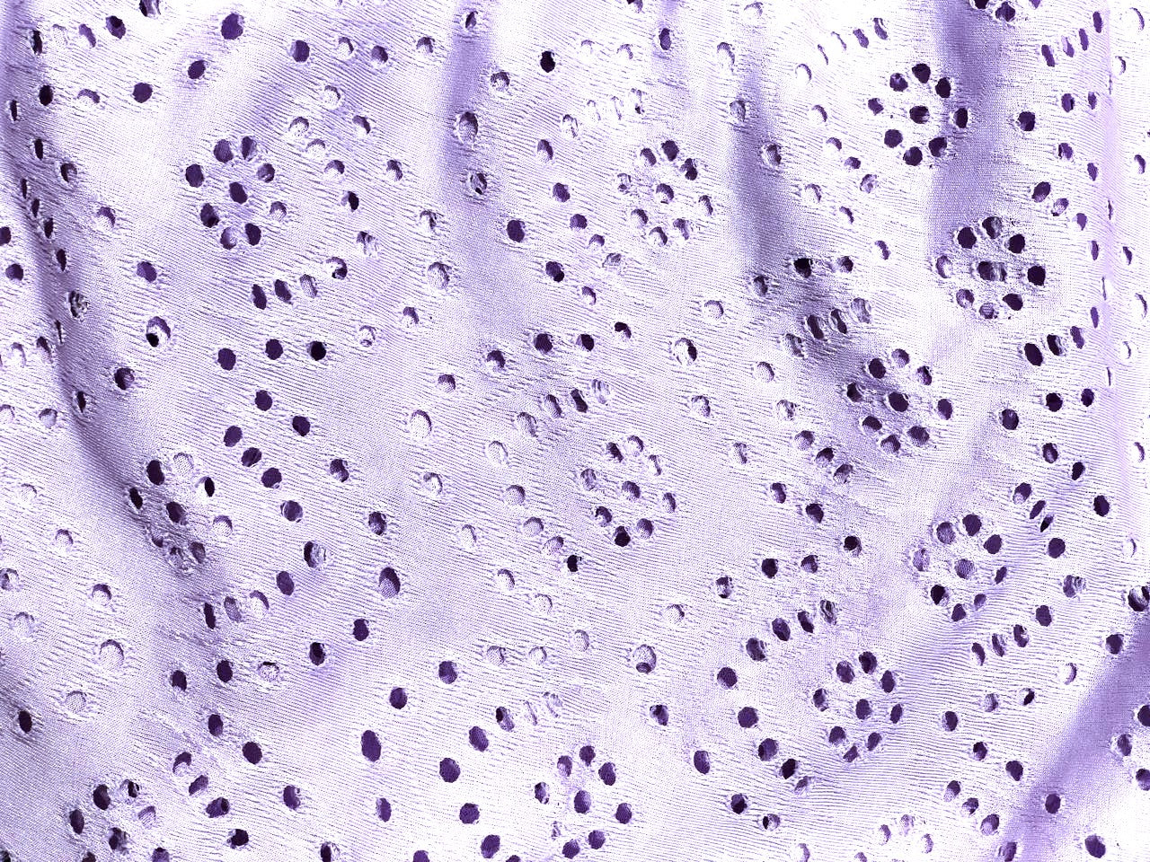 Knitted fabric with cutwork embroidery with slight stretch lilac color 58" wide [17626]