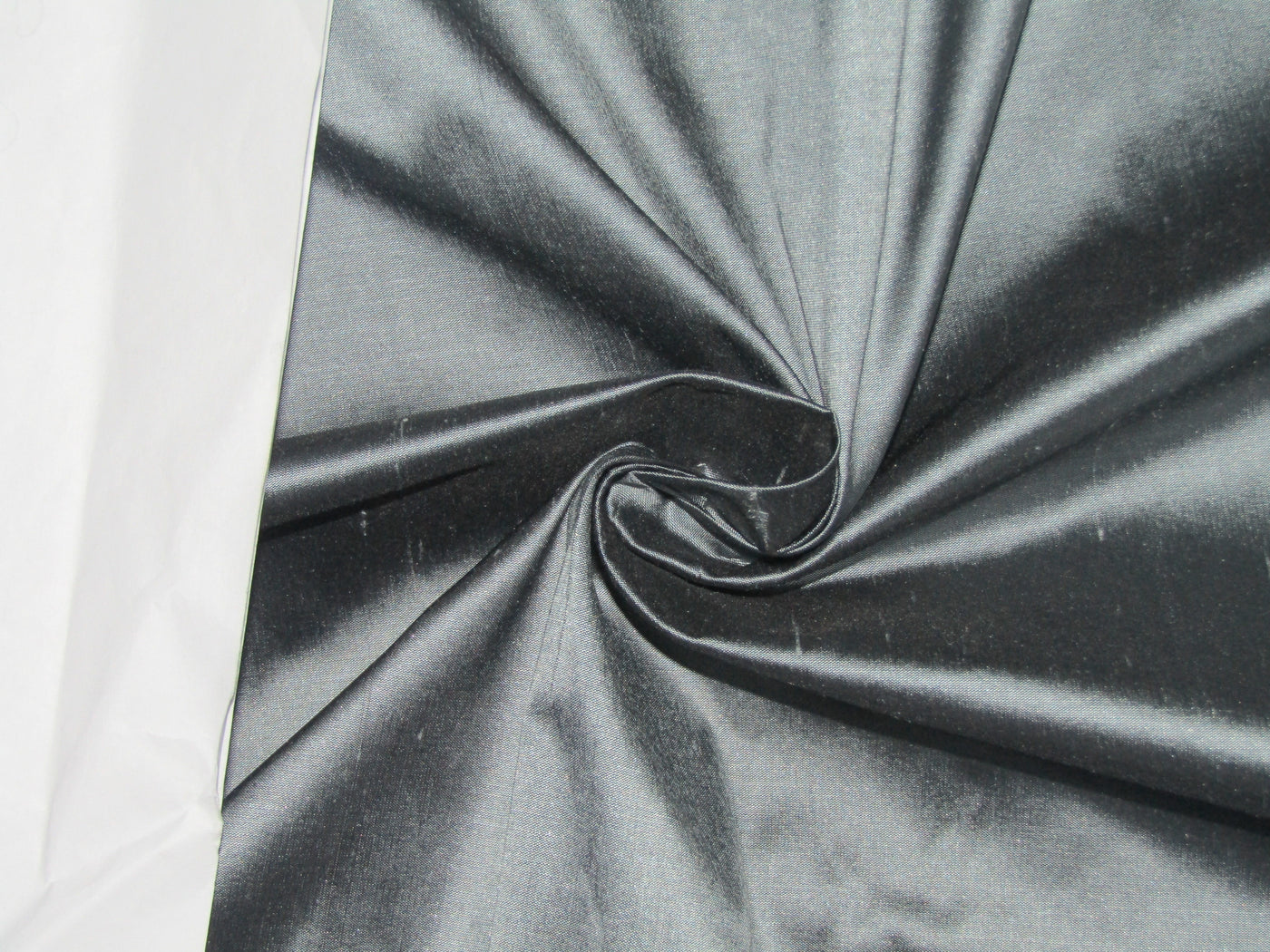 100% Pure SILK Dupion FABRIC Metallic Silver color 44" wide DUP101[1]