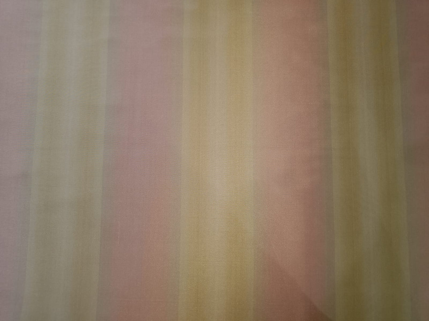 100% Silk Taffeta Fabric Light Peachy Pink &amp; Gold stripes 54" wide TAFS31[2]