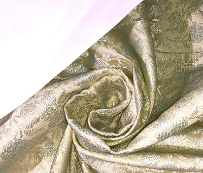 Silk Brocade fabric with floral vine  jacquard available in 2 colors dusty mint and Uranian blue BRO992[1/2]