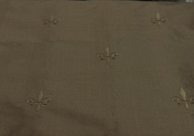 Silk dupioni embroidery  dull gold with gold motif DUPE48A