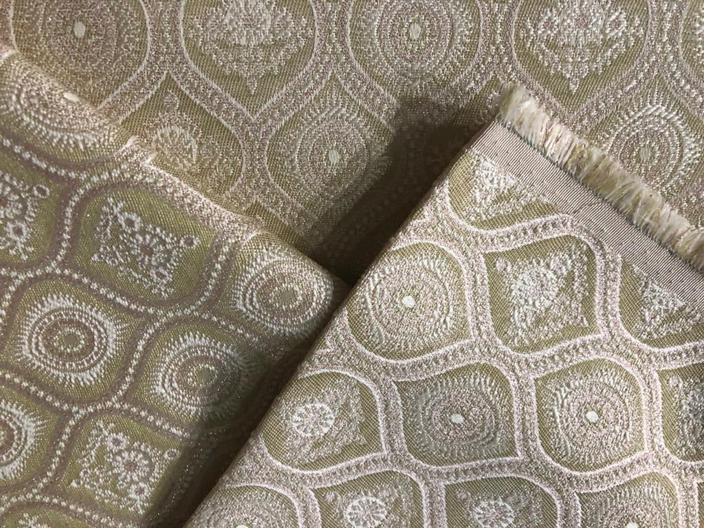 Brocade Fabric 44" wide BRO848/BRO907 available in two designs and color blueish grey and dusty rose red