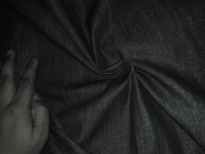 100% Cotton Denim Fabric 58" wide black  with gold SHIMMER [17214]