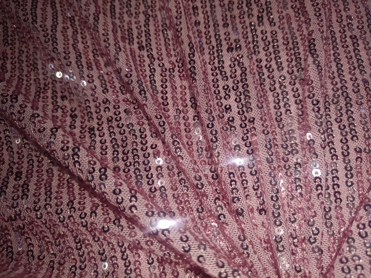 Net Fabric with SEQUENCE work 58" Wide available in 4 colors pink ,black, aubergine and emerald