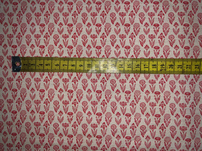 100% Cotton Linen  print 58" wide FLORAL PRINT motif's available in 2 colors red and cream ,blue and cream [17217/18]