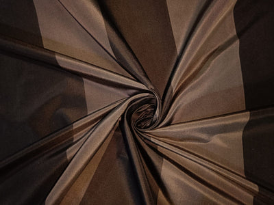 100% Silk taffeta stripes~taupe/dark brown 54" wide TAF#S50
