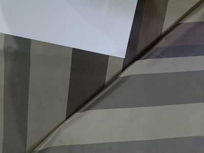 100% SILK TAFFETA FABRIC Shades of Green x Grey Stripes 54&quot; wide TAFS31[3]