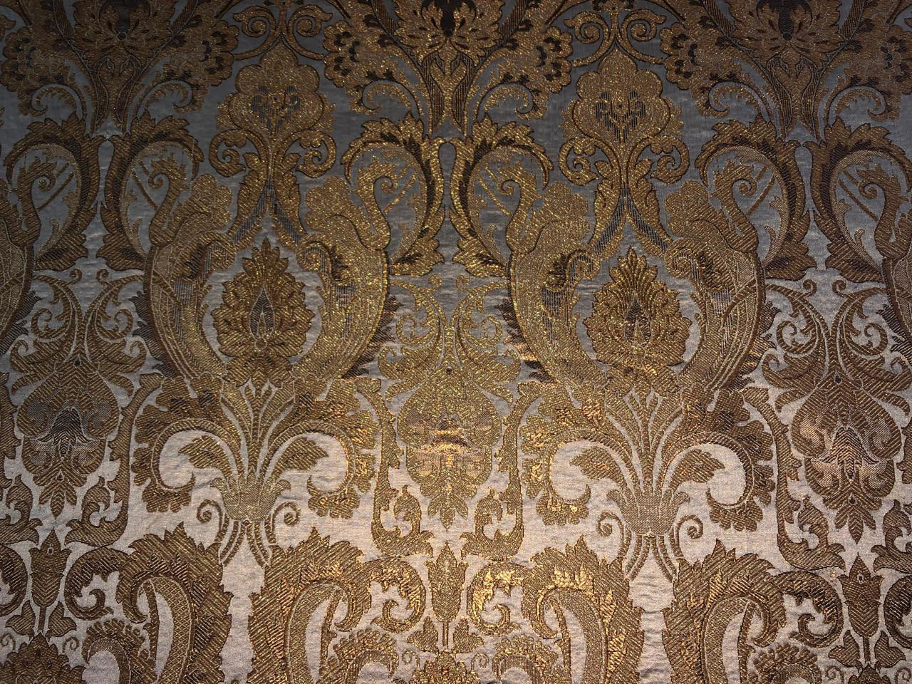 Silk Brocade fabric beautiful antique gold jacquard BRO1006[4]