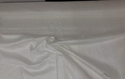 Silk Brocade fabric 44"white ivory motif with subtle lurex dots  BRO1066[1]