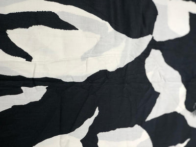 100% Cotton Poplin 58" wide black and ivory abstract print  [17624]