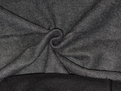 Wool Blended Diagonal Cord Weave fabric fused with black light wool  147 cms wide [18397]