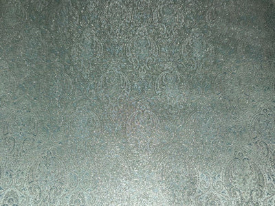 Silk Brocade fabric sea green  intricate paisleys  BRO1083[2]
