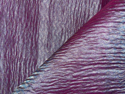 Tissue organza Crinkled [crushed] fabric 44" wide available in FOUR COLORS [ PURPLE /PINK /GOLD /INK BLUE] [15330/32/33/34]
