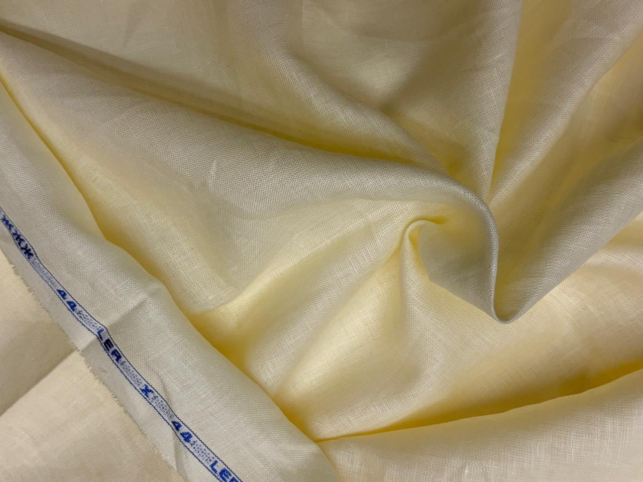 100% Linen premium heavy 44lea  suiting fabric 58" wide available in 2 colors black and butter cream [18501/02]