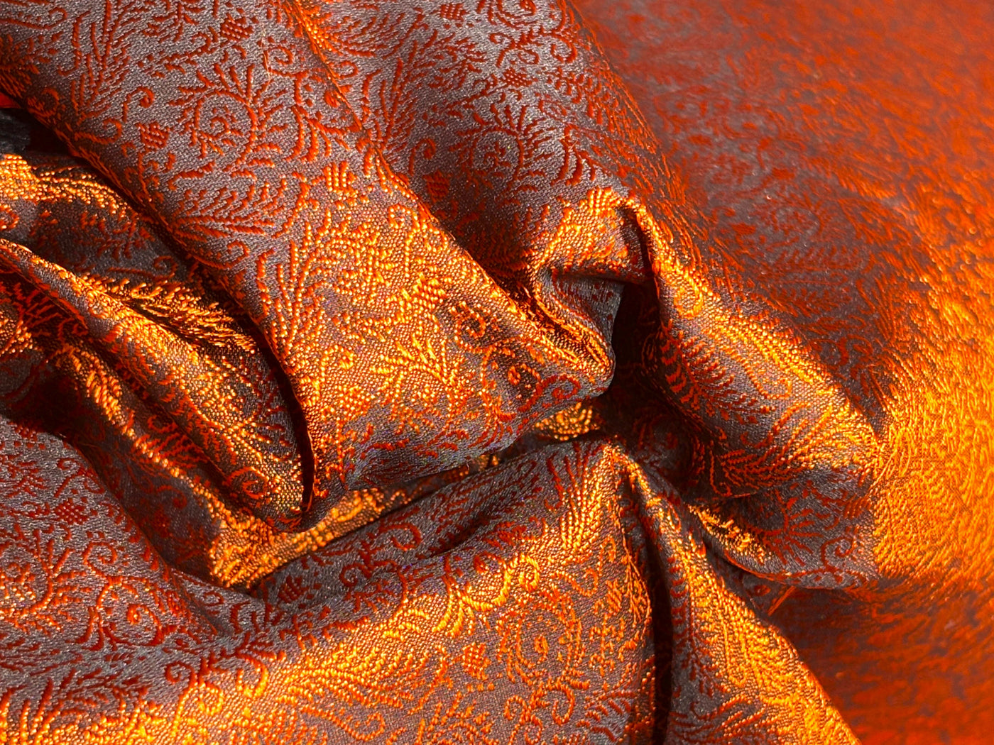 Brocade Fabric Burnt orange vines Jacquard  44" BRO1029[2]