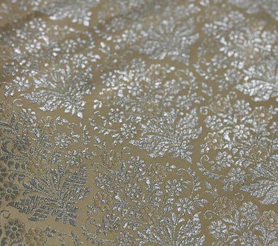 Silk Brocade fabric 44" gold metallic white gold  jacquard  BRO1046[1]