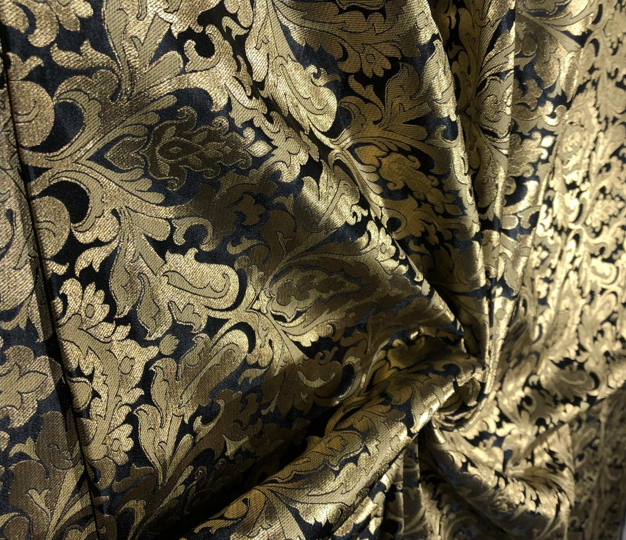 Brocade Heavy KING KHAB  Fabric  with white gold jacquard 44" wide available in 2 colors fiery rose and black BRO1052