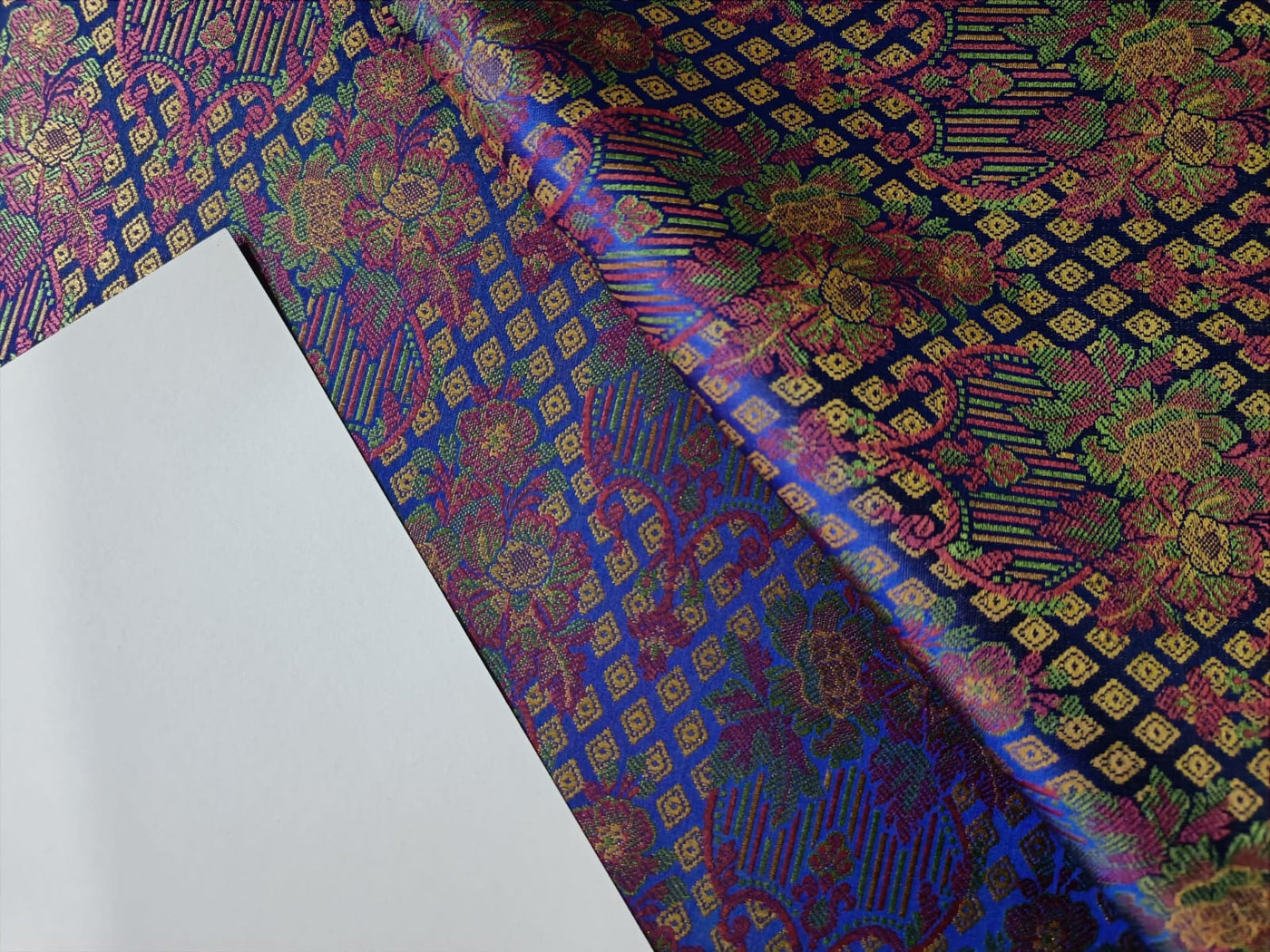 Silk Brocade jacquard fabric 44" wide BRO894 available in Four colors blue/brown/pinkand black