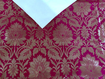 Silk Brocade fabric 44" wide  JACQUARD available in 2 colors RED AND SHOCKING PINK  BRO972