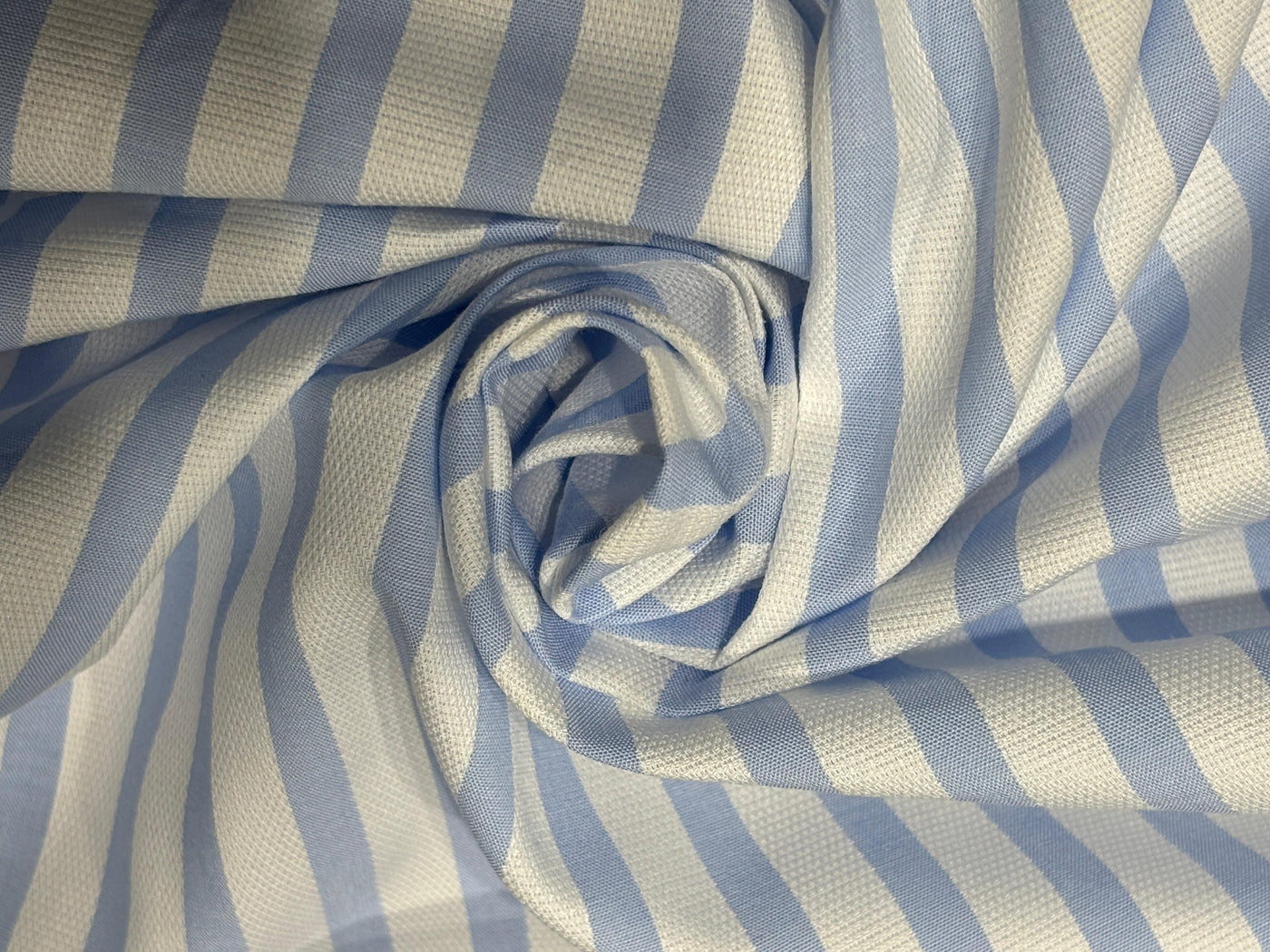 100% Cotton Poplin 58" wide blue  yarn dyed striped structured design  [17770]