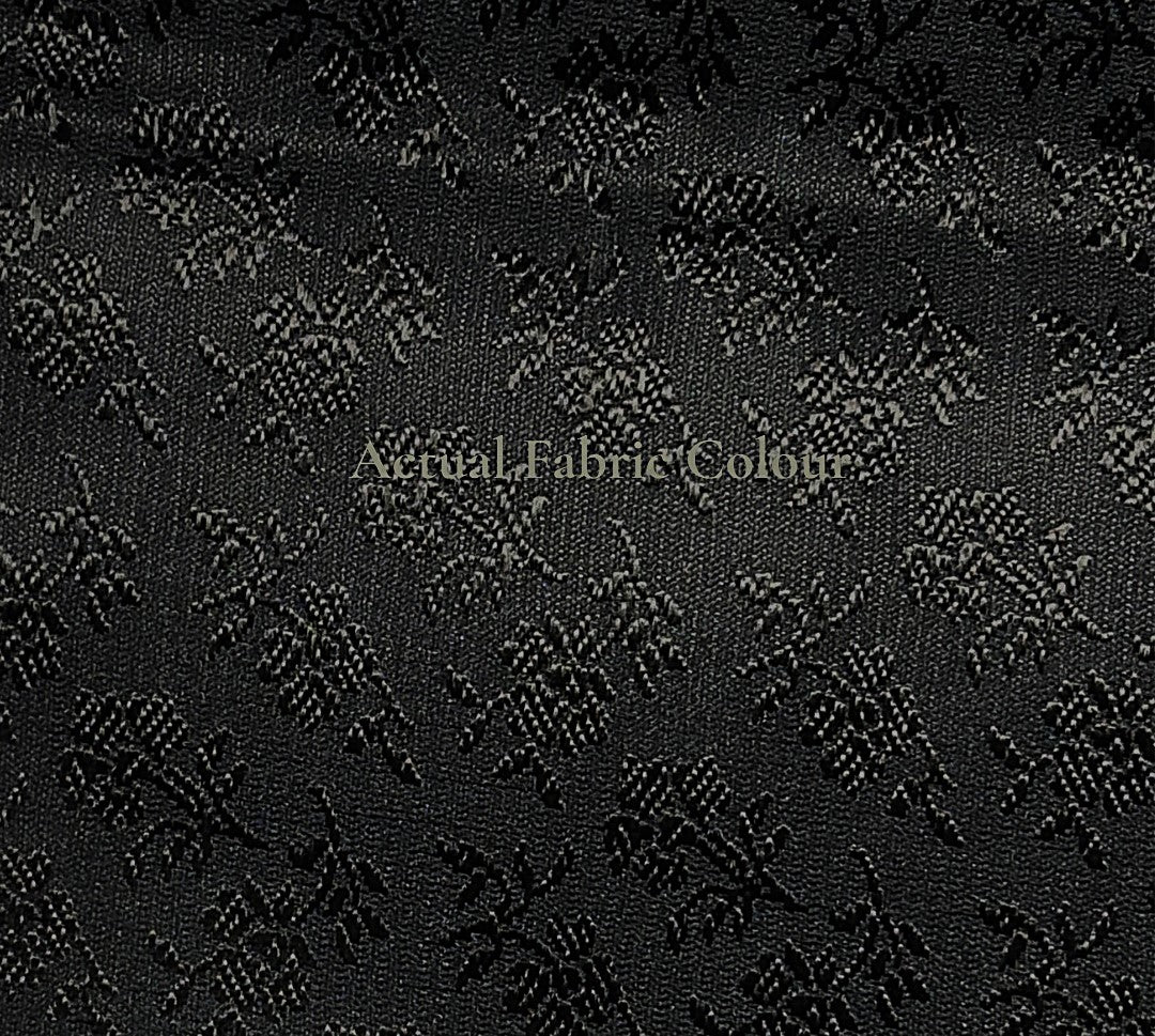 Brocade Fabric black  floral motif  all over Jacquard 44" BRO1027[2]