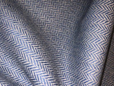 Tweed Suiting fabric is made from recycled wool/ viscose/polyester &amp; cotton acrylic 58" wide blue herringbone  [18316]