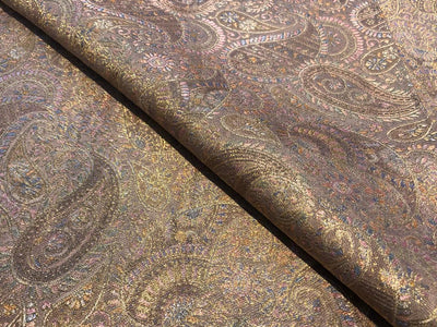Silk Brocade fabric pastel pink and lilac paisleys BRO1093[3]