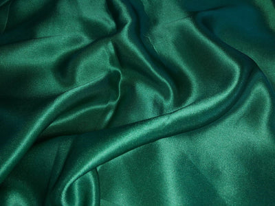 100% PURE SILK SATIN FABRIC 60 GRAMS Leaf Green Color 44&quot; wide [17609]