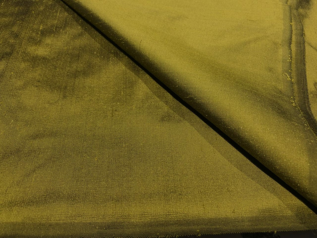 Silk Dupioni fabric army green color 54" wide DUP422