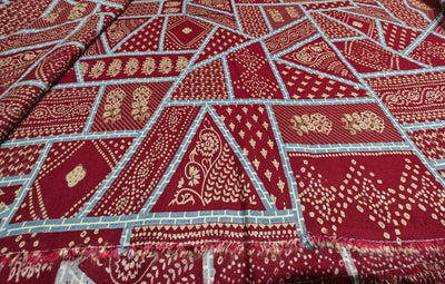 Premium Viscose Rayon fabric with foil print  abstract 58" wide available in two colors navy and burgundy