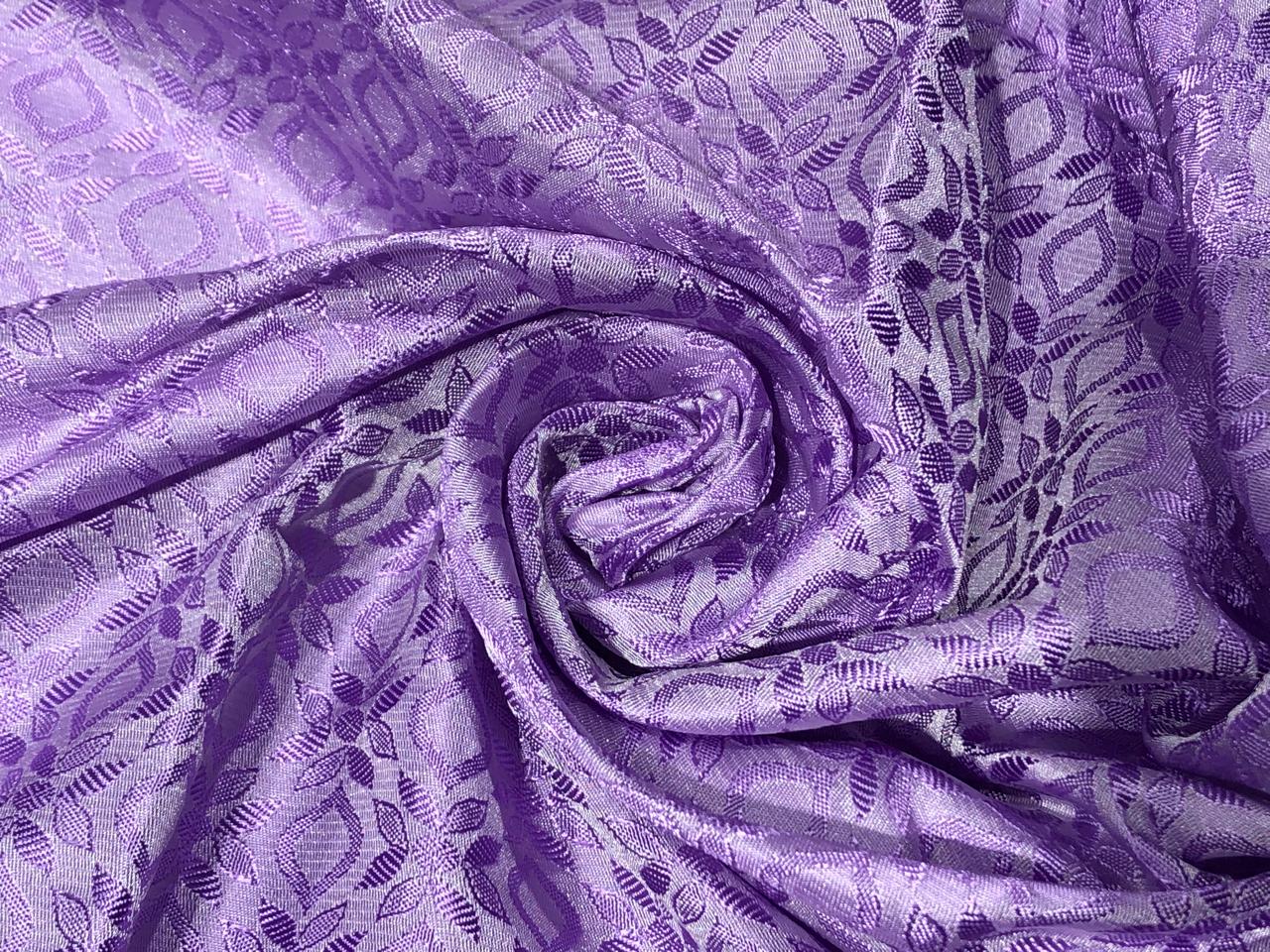 Silk Brocade fabric 44" color lilac with self  geometric  jacquard motifs BRO1051[4]