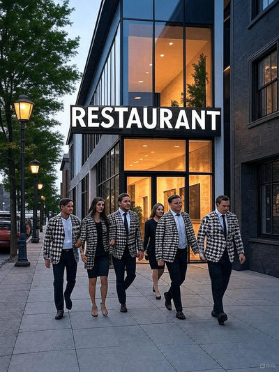 SUITING PLAIDS POLYESTER VISCOSE 58"hounds tooth available in 2 sizes 3 mm and 4 mm [18318/19]