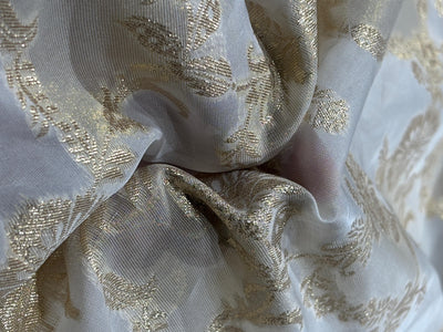 NYLON tissue with jacquard fabric  44"~wide available in 2 designs floral and scallop with motif [17442/551]