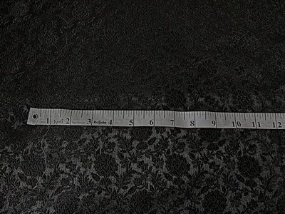 Silk Brocade fabric 56" jet black with self  floral jacquard BRO1057[1]