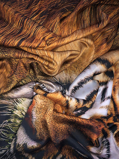 Satin 58" wide TIGER/LION/ANIMAL PRINTS available in 4 choice of prints