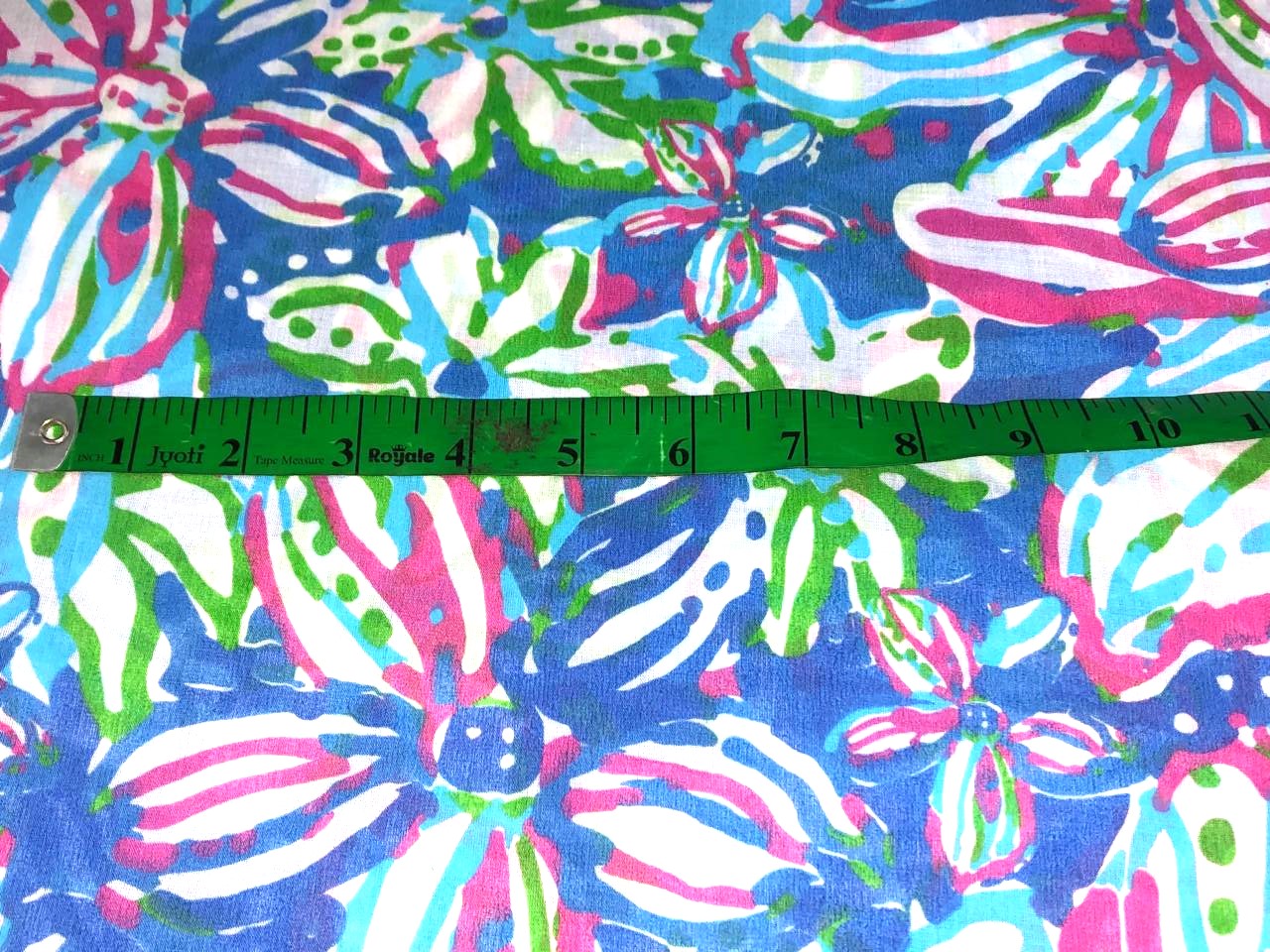 100% Cotton Poplin floral Print 44" wide available in 2 different color schemes  pink and orange AND blue ,royal, pink and green [17280/17281]
