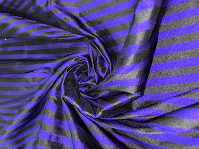 100% Pure Silk dupion STRIPE available in 2 colors PURPLE/BLACK and BURGANDY/BLACK  Fabric 44" wide DUPS71[1/2]