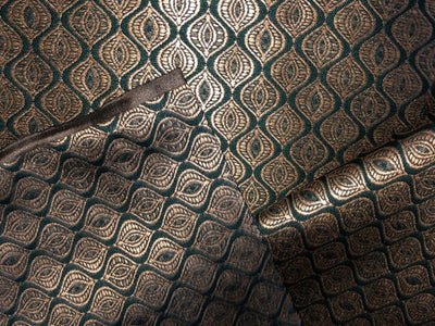 Silk Brocade fabric 56"green and subtle metallic gold  jacquard BRO1062[4]