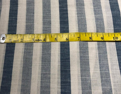 100 % Cotton YARN DYED Stripes white and denim blue color 58"  [17559]