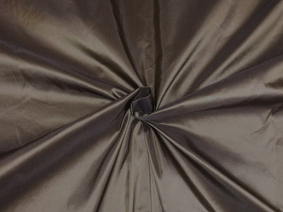 100% Pure SILK TAFFETA FABRIC warm grey [golden cream x charcoal] color 54" wide TAF64[5]
