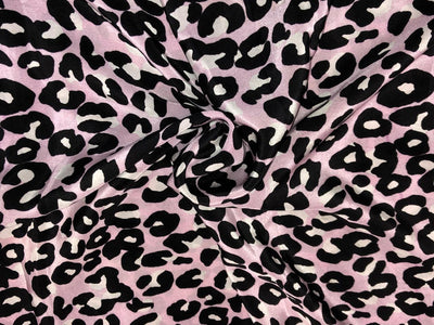 100% Pure Silk Satin 80 grams lilac  with tiger print 54"Wide Fabric [18288]