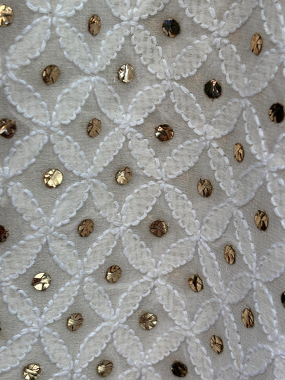 Embroidered  mukesh  ,a traditional Indian embroidery 44" wide and 3 yards long.[17689]