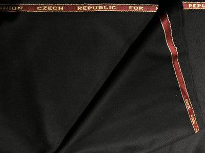 SUITING woolen twill weave  fabric BLACK 58" wide wool [17650]