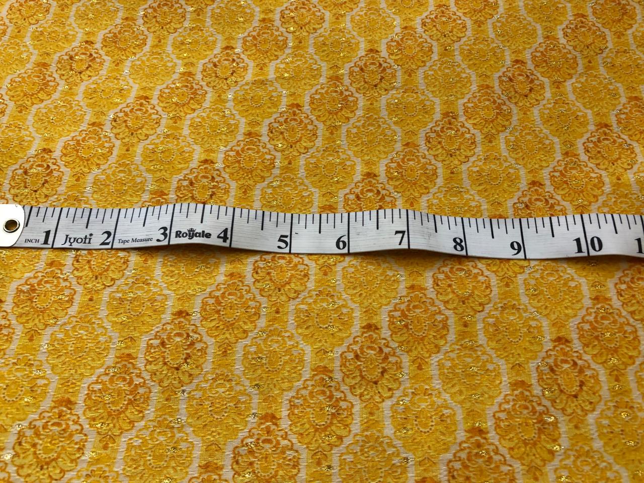 Silk Brocade fabric floral motifs available in 2 colors yellow and green 58" wide BRO1094[1/2]